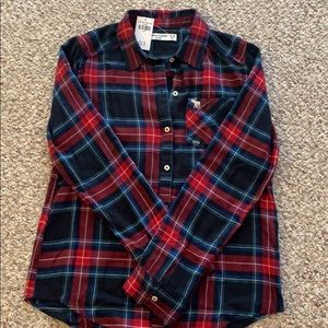 Abercrombie kids (girls) long sleeve plaid shirt